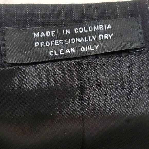 ALFANI SPORT COAT, Sz 38R, BLACK/GREY, PINSTRIPE, 3 BUTTONS, WOOL - Picture 11 of 15